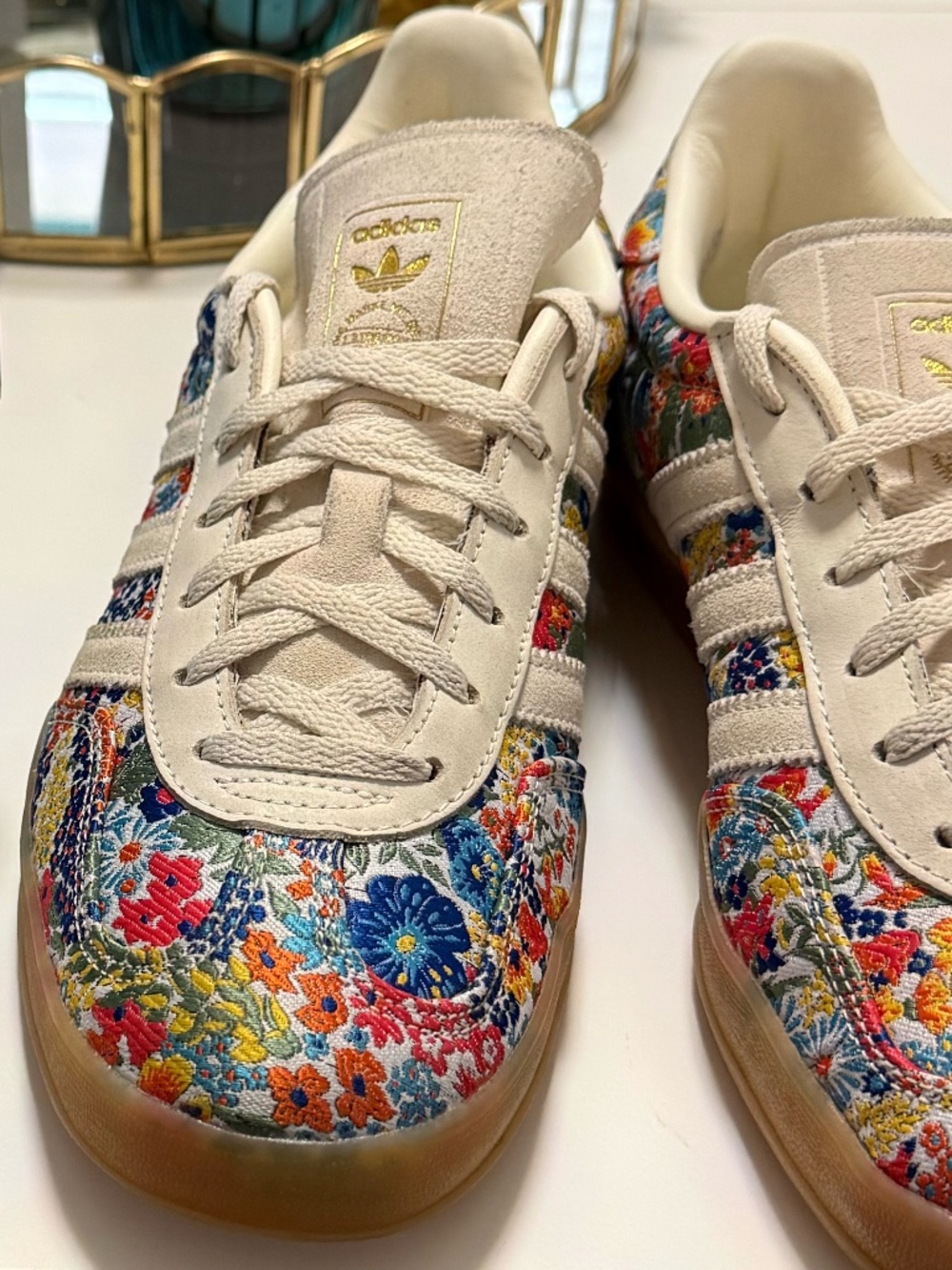 adidas Gazelle Indoor Liberty London Floral Embroidery women size 8 1/2